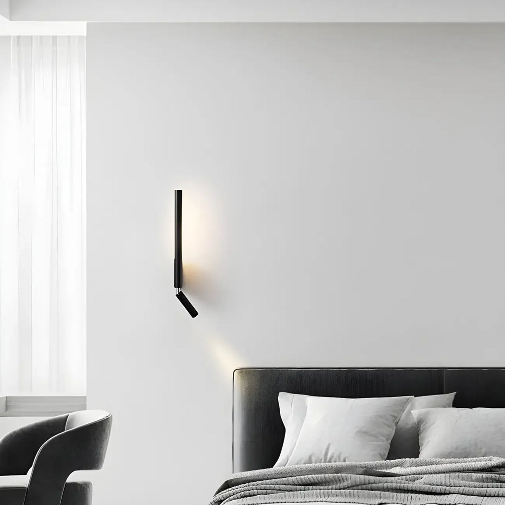 Applique murale de lecture moderne en métal à 2 lumières LED pour chambre à coucher