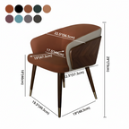 Chaise de salle à manger moderne avec accoudoirs, similicuir et bois, dossier bas