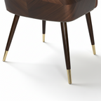 Chaise de salle à manger moderne avec accoudoirs, similicuir et bois, dossier bas
