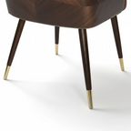 Chaise de salle à manger moderne avec accoudoirs, similicuir et bois, dossier bas