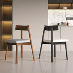 Chaise de salle à manger moderne à dossier bas, revêtue de similicuir