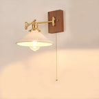 Lampe murale élégante à bras articulé plissé pour usage de chevet