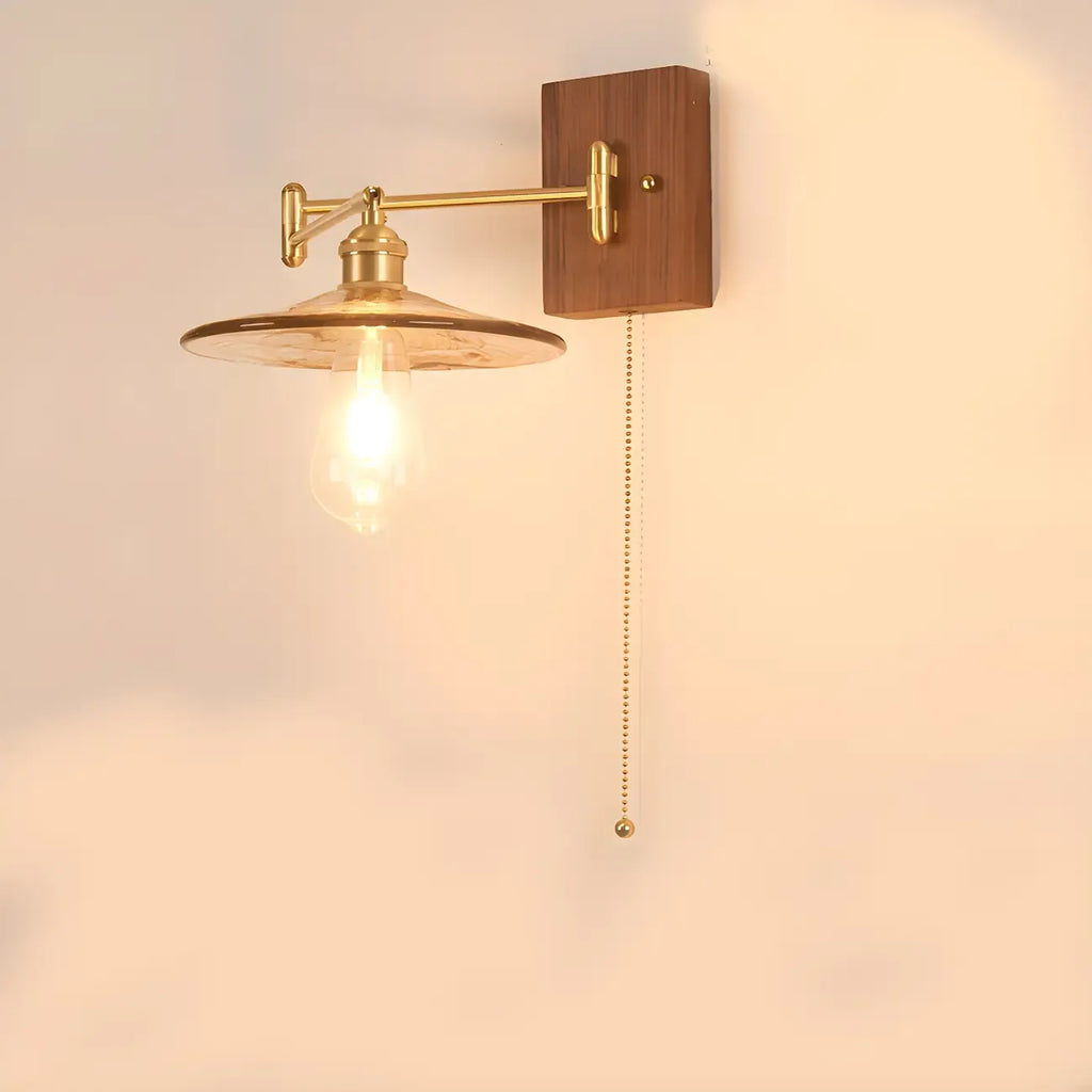 Lampe murale élégante à bras articulé plissé pour usage de chevet
