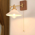 Lampe murale élégante à bras articulé plissé pour usage de chevet