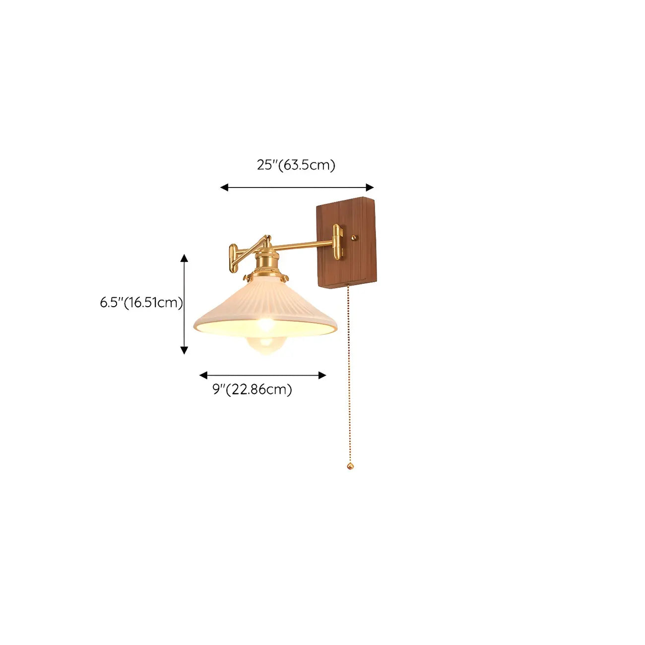 Lampe murale élégante à bras articulé plissé pour usage de chevet
