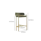 Sgabello da bar Art Déco in cotone imbottito, oro e verde