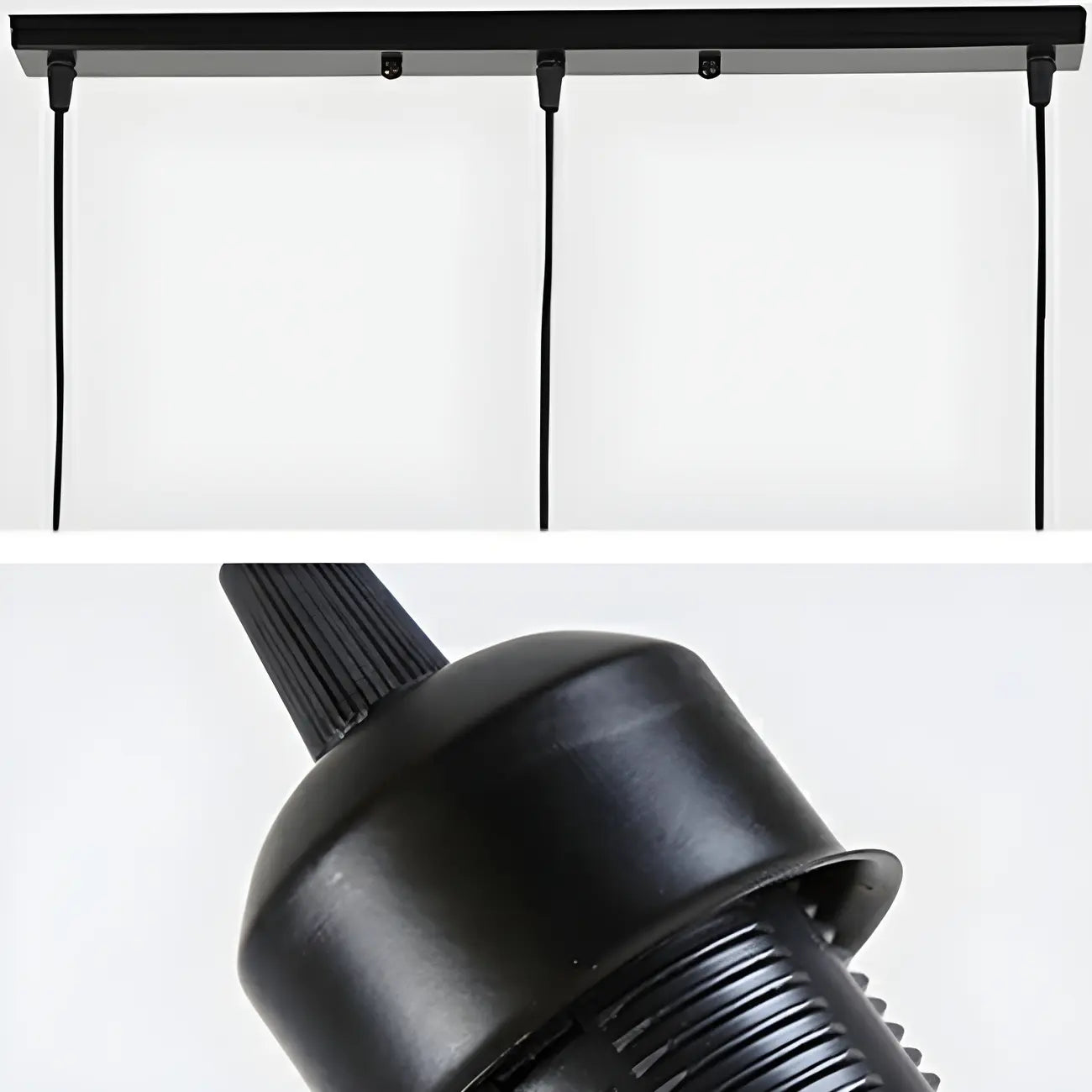 Suspension moderne à 3 lumières ronde en cristal et métal noir avec dôme