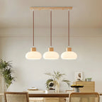 Suspension moderne en verre à 3 lumières pour îlot de cuisine
