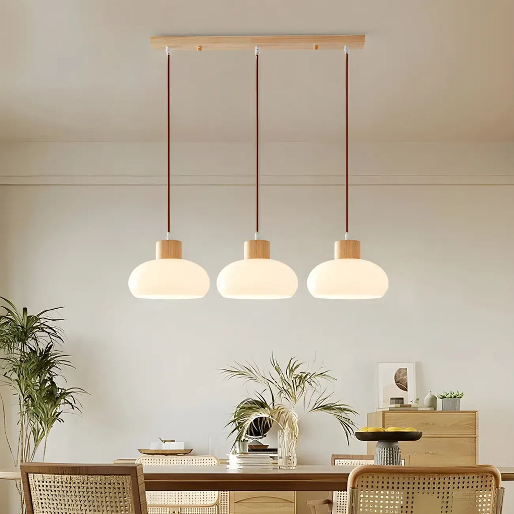 Suspension moderne en verre à 3 lumières pour îlot de cuisine