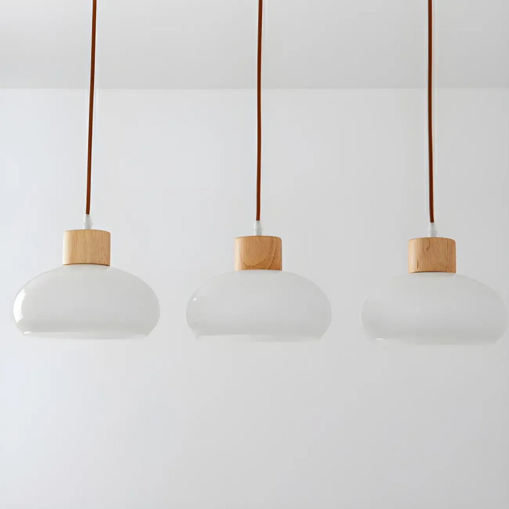 Suspension moderne en verre à 3 lumières pour îlot de cuisine