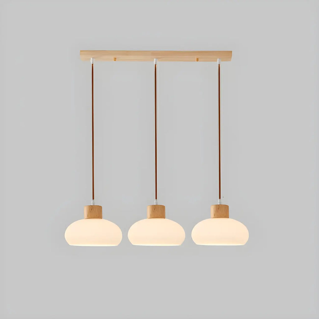 Suspension moderne en verre à 3 lumières pour îlot de cuisine