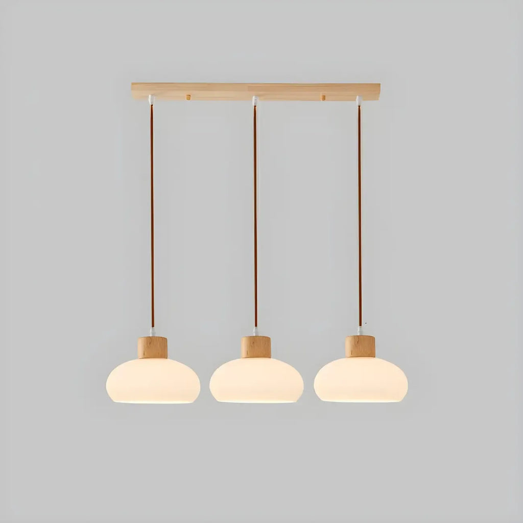 Suspension moderne en verre à 3 lumières pour îlot de cuisine