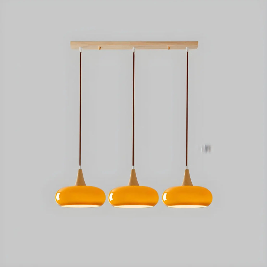 Suspension moderne en verre à 3 lumières pour îlot de cuisine