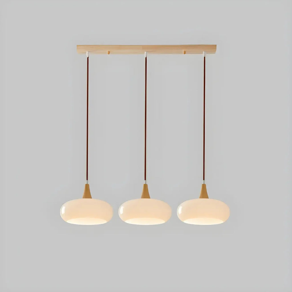 Suspension moderne en verre à 3 lumières pour îlot de cuisine