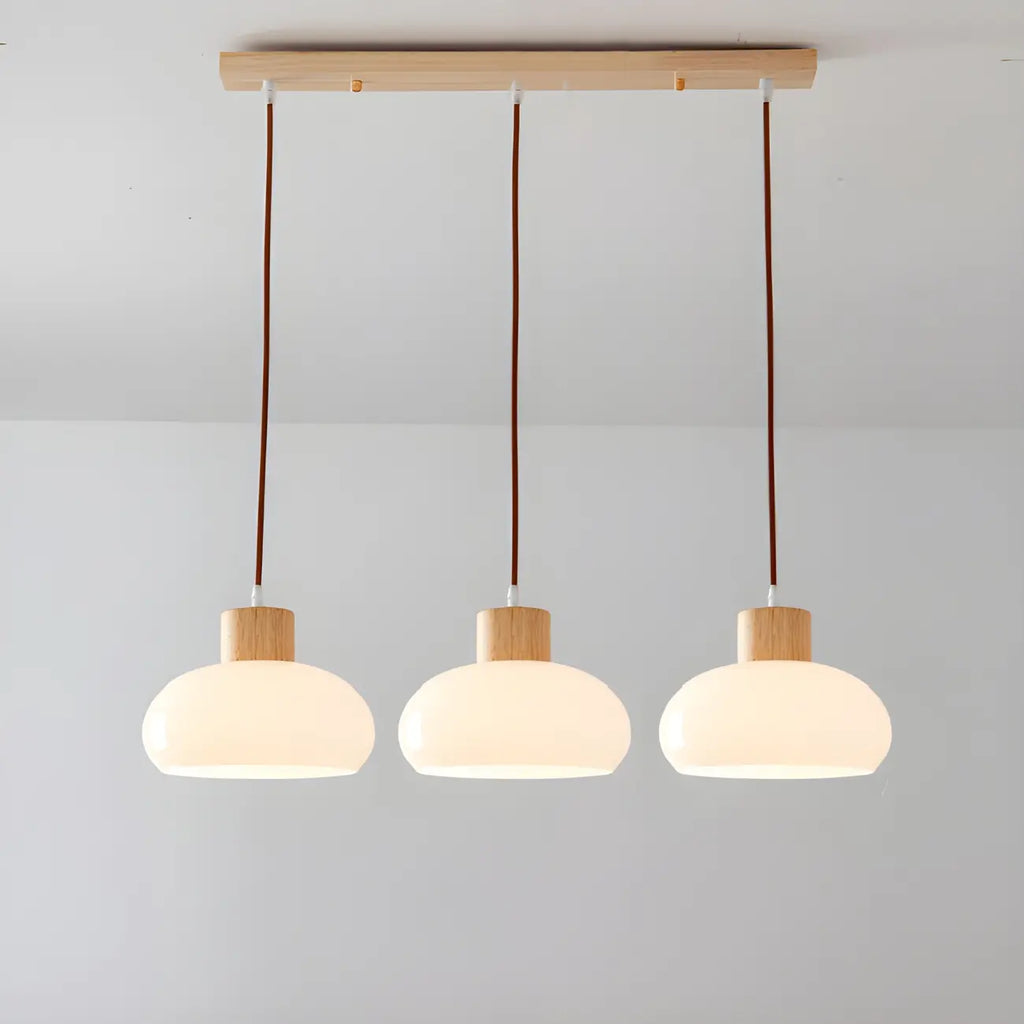 Suspension moderne en verre à 3 lumières pour îlot de cuisine