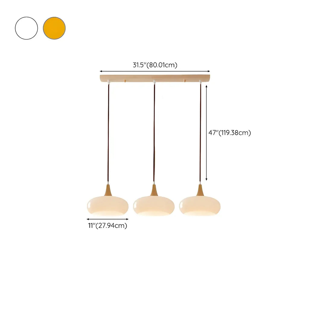 Suspension moderne en verre à 3 lumières pour îlot de cuisine