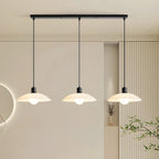 Lampadario moderno a LED da isola per cucina in vetro nero