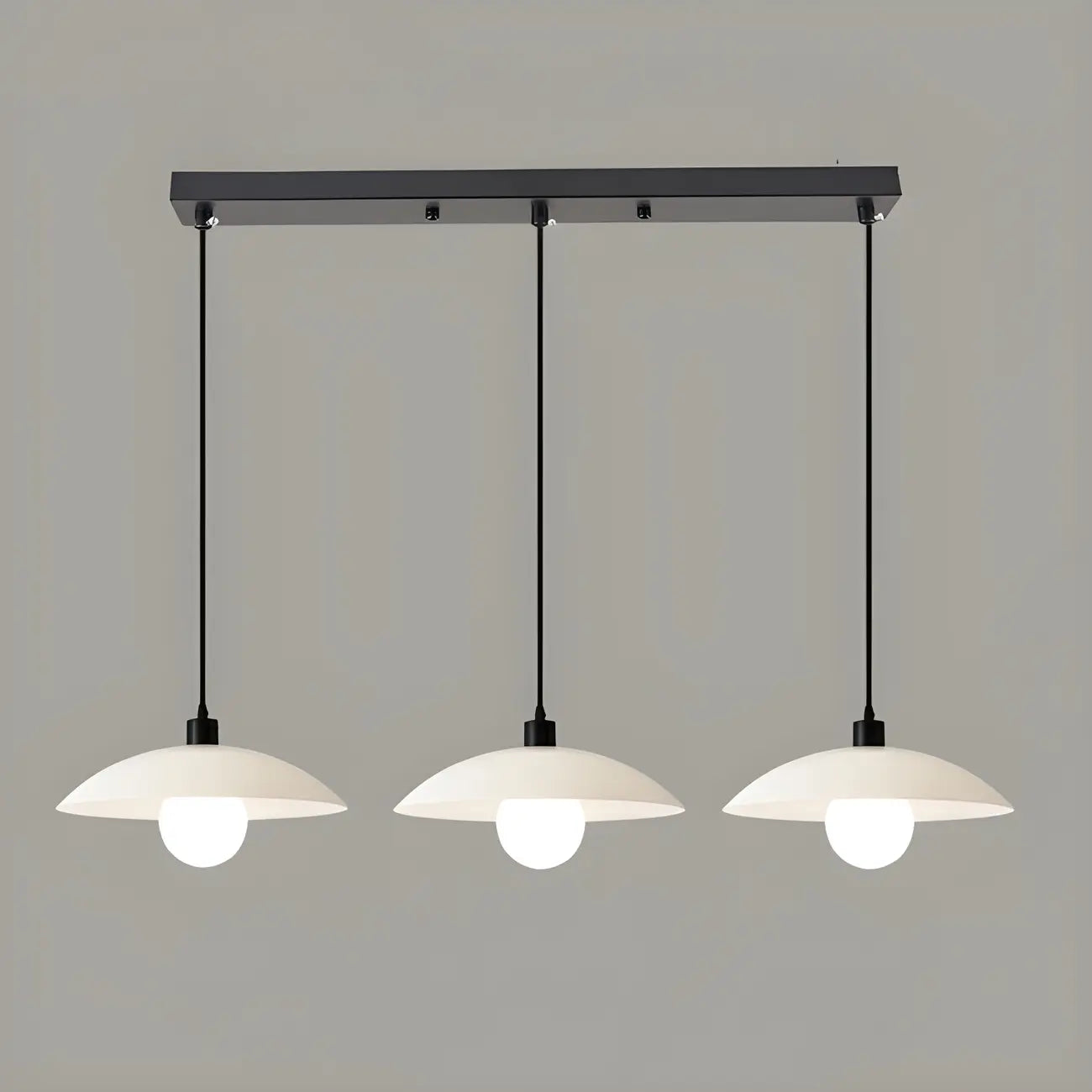 Lampadario moderno a LED da isola per cucina in vetro nero