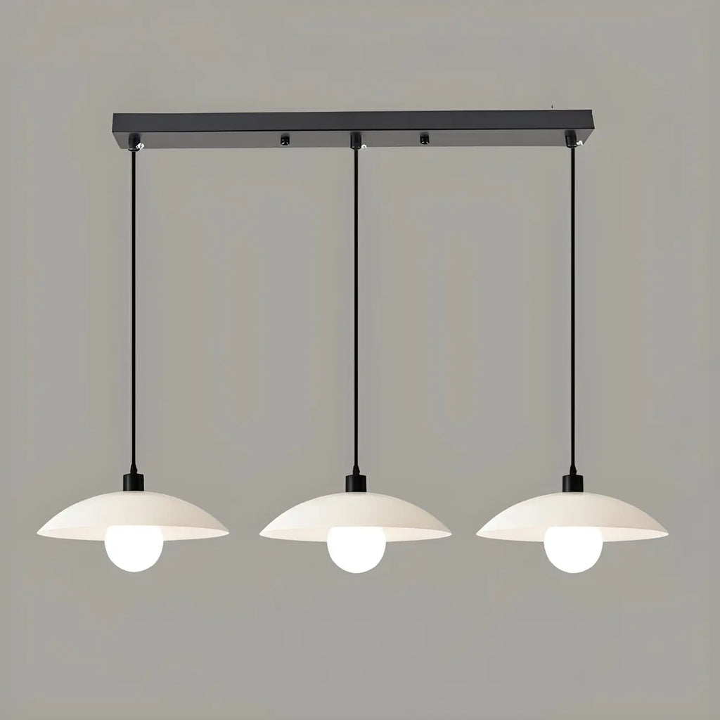 Lampadario moderno a LED da isola per cucina in vetro nero
