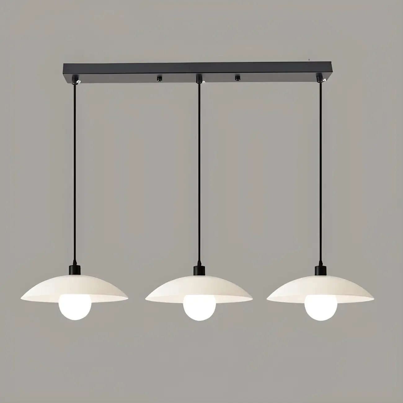 Lampadario moderno a LED da isola per cucina in vetro nero