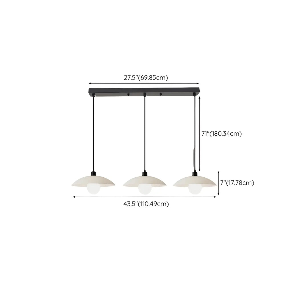 Lampadario moderno a LED da isola per cucina in vetro nero