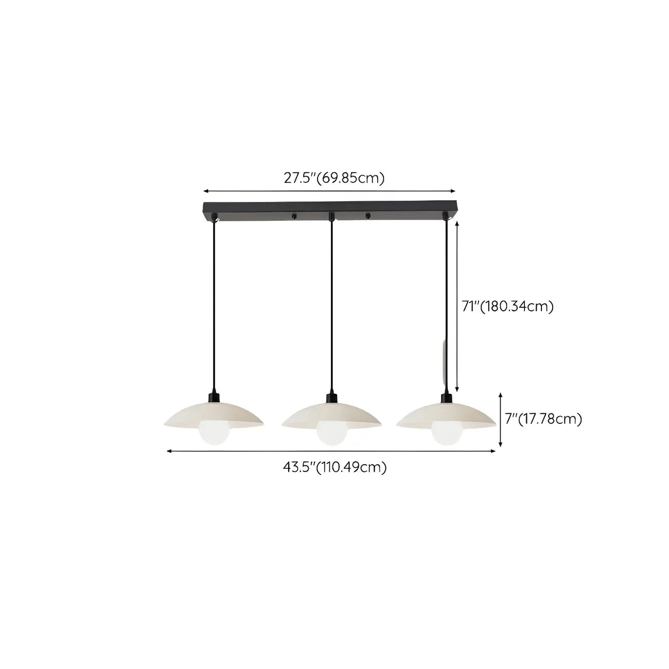 Lampadario moderno a LED da isola per cucina in vetro nero