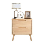 Comodino scandinavo in legno a 2 cassetti