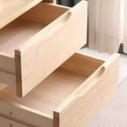 Comodino scandinavo in legno a 2 cassetti