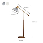 Lampadaire à bras articulé réglable en métal marron pour salon