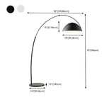 Grand lampadaire moderne minimaliste en métal à dôme arqué réglable