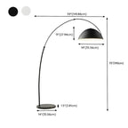 Grand lampadaire moderne minimaliste en métal à dôme arqué réglable