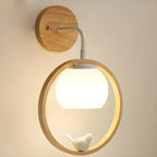 Applique murale créative en bois avec anneau et oiseau pour le salon