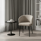 Chaise de salle à manger moderne avec revêtement en chenille et pieds en métal