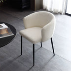 Chaise de salle à manger moderne avec revêtement en chenille et pieds en métal