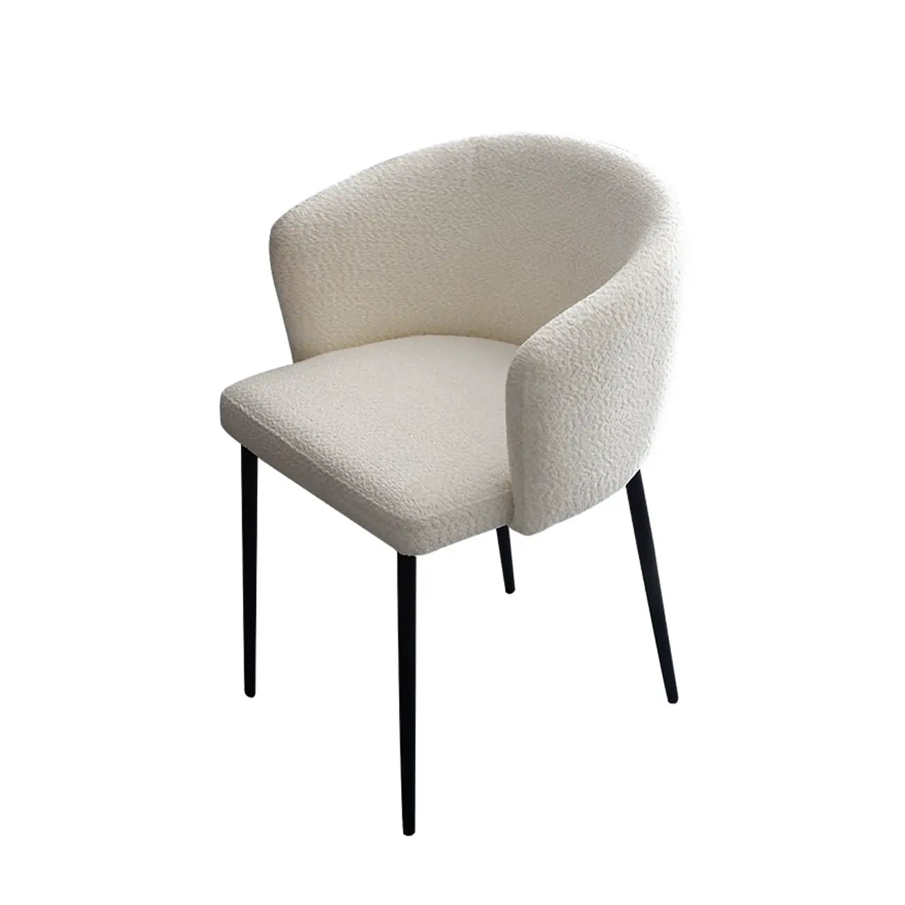 Chaise de salle à manger moderne avec revêtement en chenille et pieds en métal