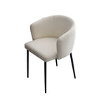 Chaise de salle à manger moderne avec revêtement en chenille et pieds en métal