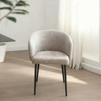Chaise de salle à manger moderne avec revêtement en chenille et pieds en métal
