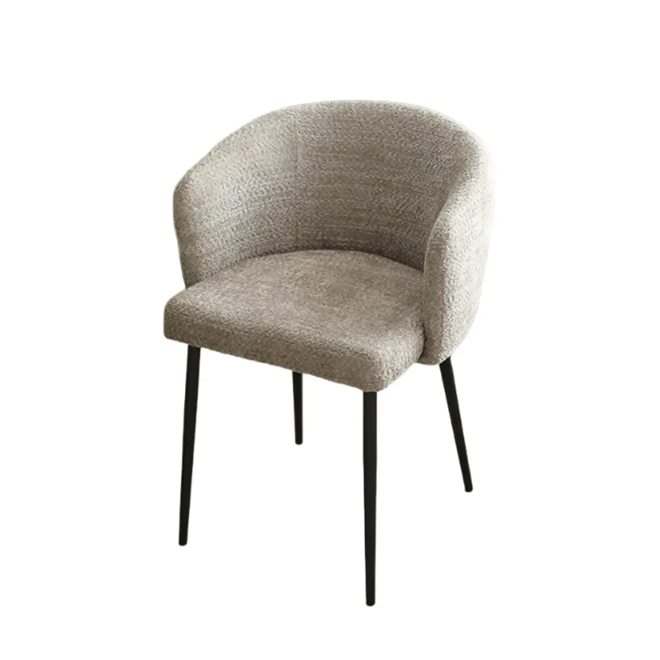 Chaise de salle à manger moderne avec revêtement en chenille et pieds en métal
