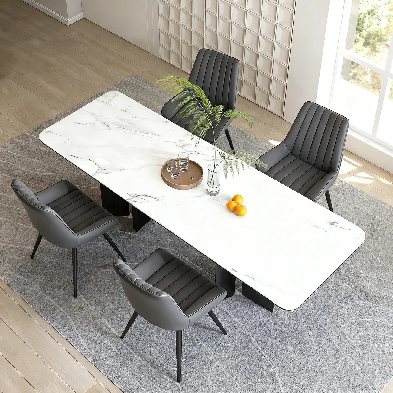 Chaise de salle à manger minimaliste à dossier bas, revêtue de cuir tressé