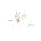 Applique murale vintage en cristal clair et candélabre argenté