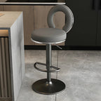 Tabourets de bar ronds en métal élégants et réglables avec coussins pour la cuisine