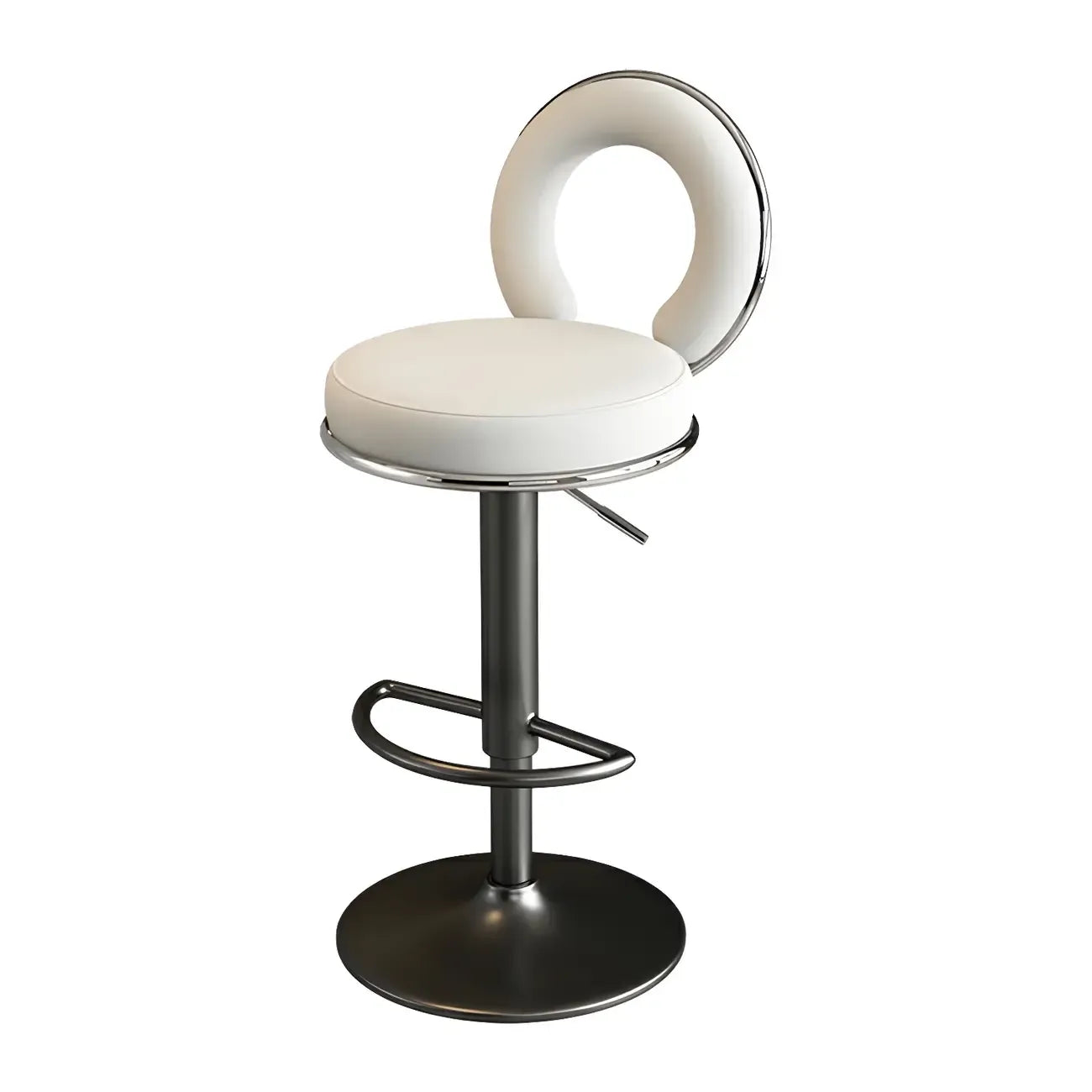 Tabourets de bar ronds en métal élégants et réglables avec coussins pour la cuisine