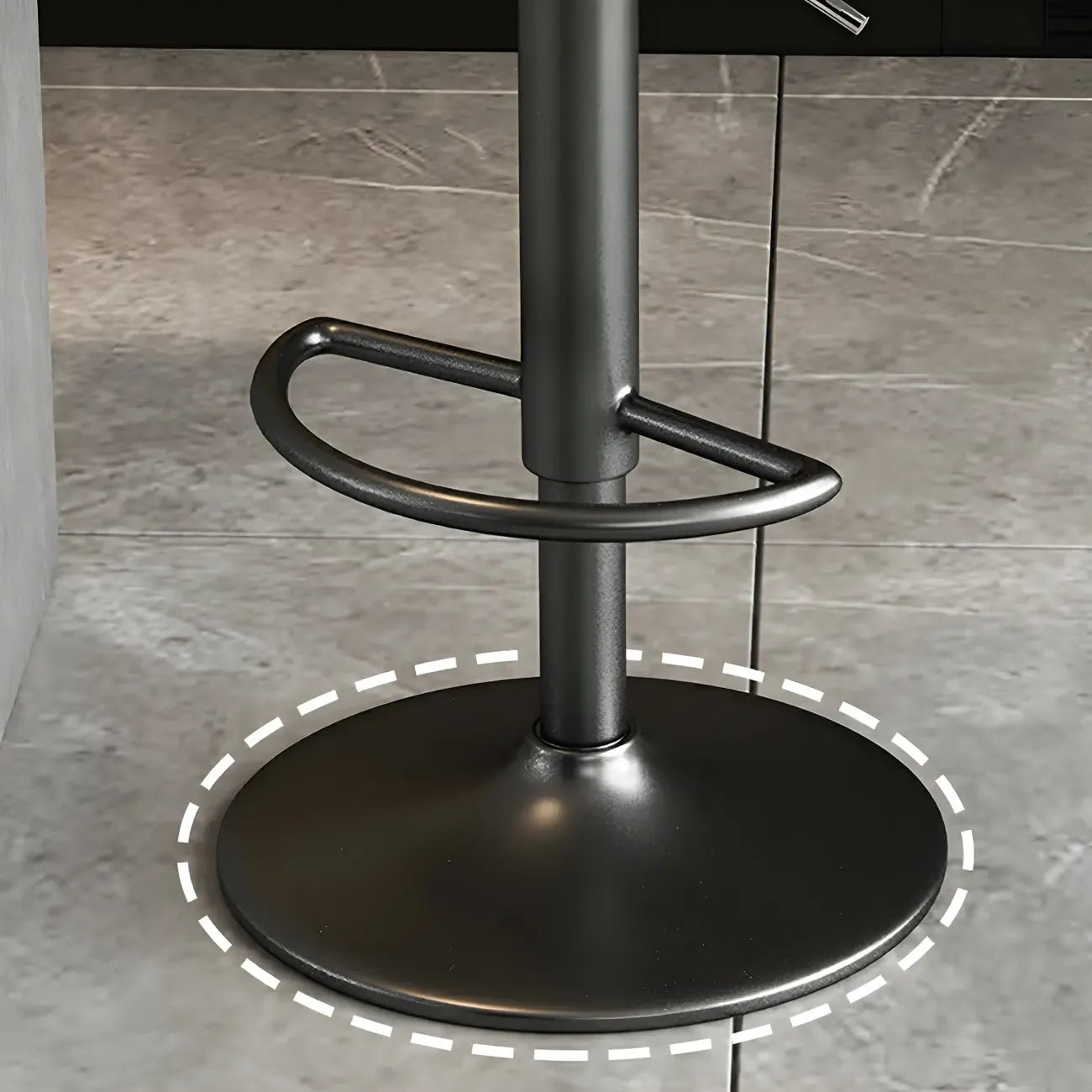 Tabourets de bar ronds en métal élégants et réglables avec coussins pour la cuisine