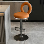Tabourets de bar ronds en métal élégants et réglables avec coussins pour la cuisine