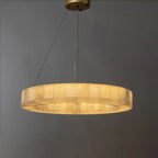 Lampadario ad anello in onice Mid-century Modern