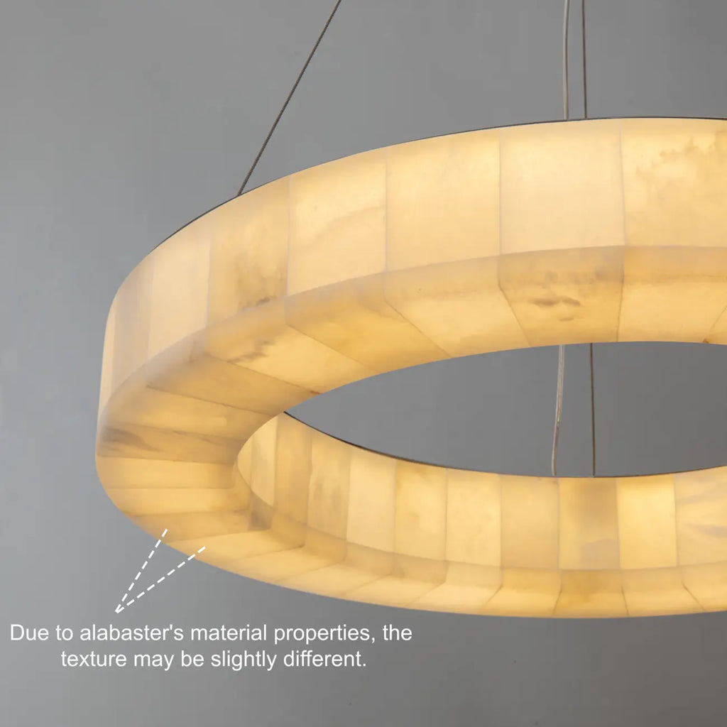 Lampadario ad anello in onice Mid-century Modern