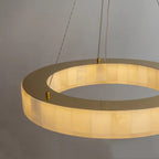 Lampadario ad anello in onice Mid-century Modern