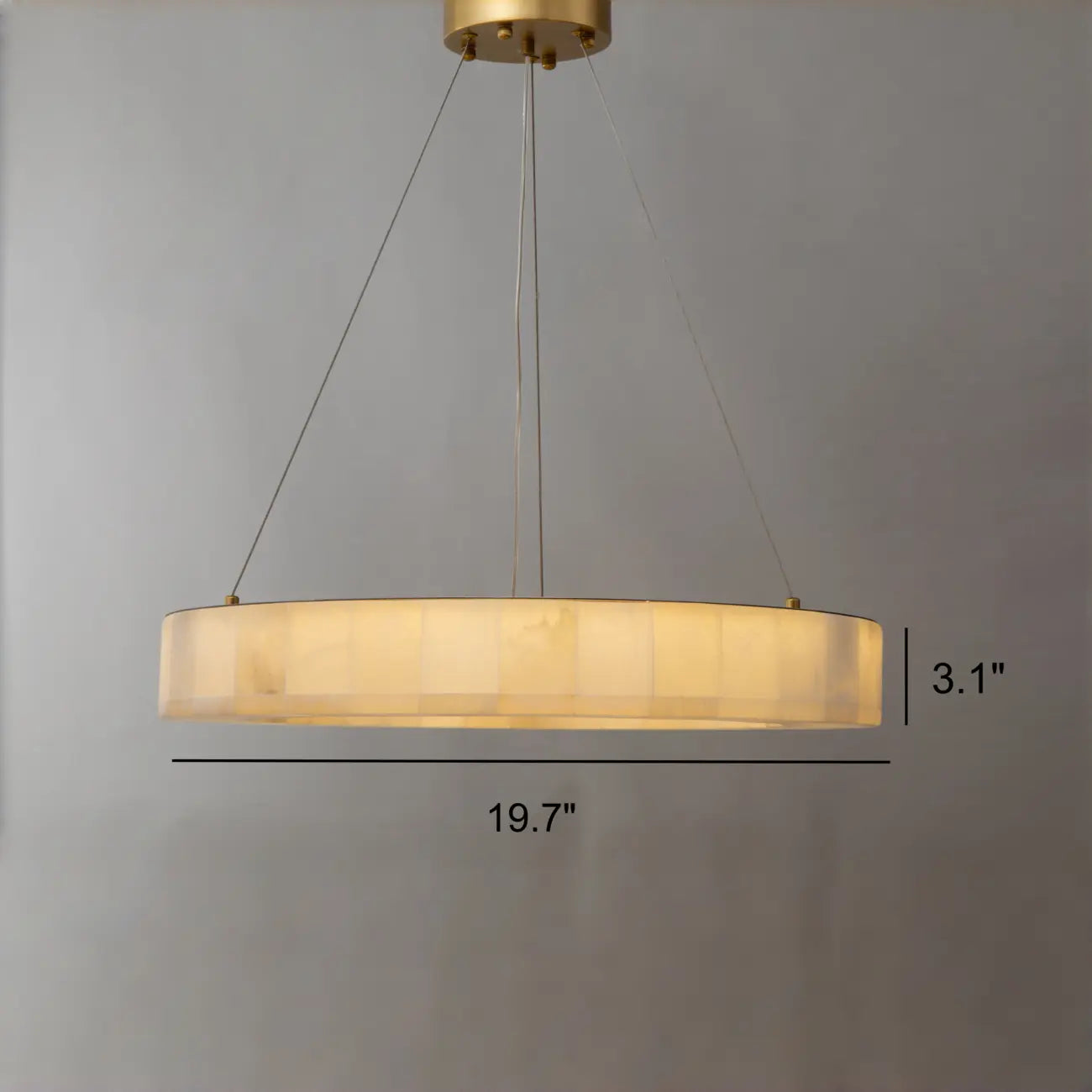 Lampadario ad anello in onice Mid-century Modern