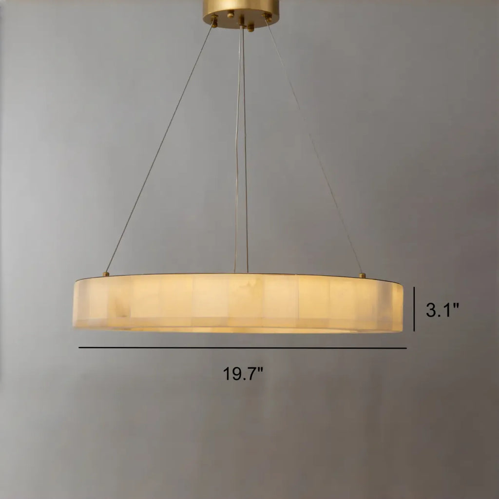 Lampadario ad anello in onice Mid-century Modern