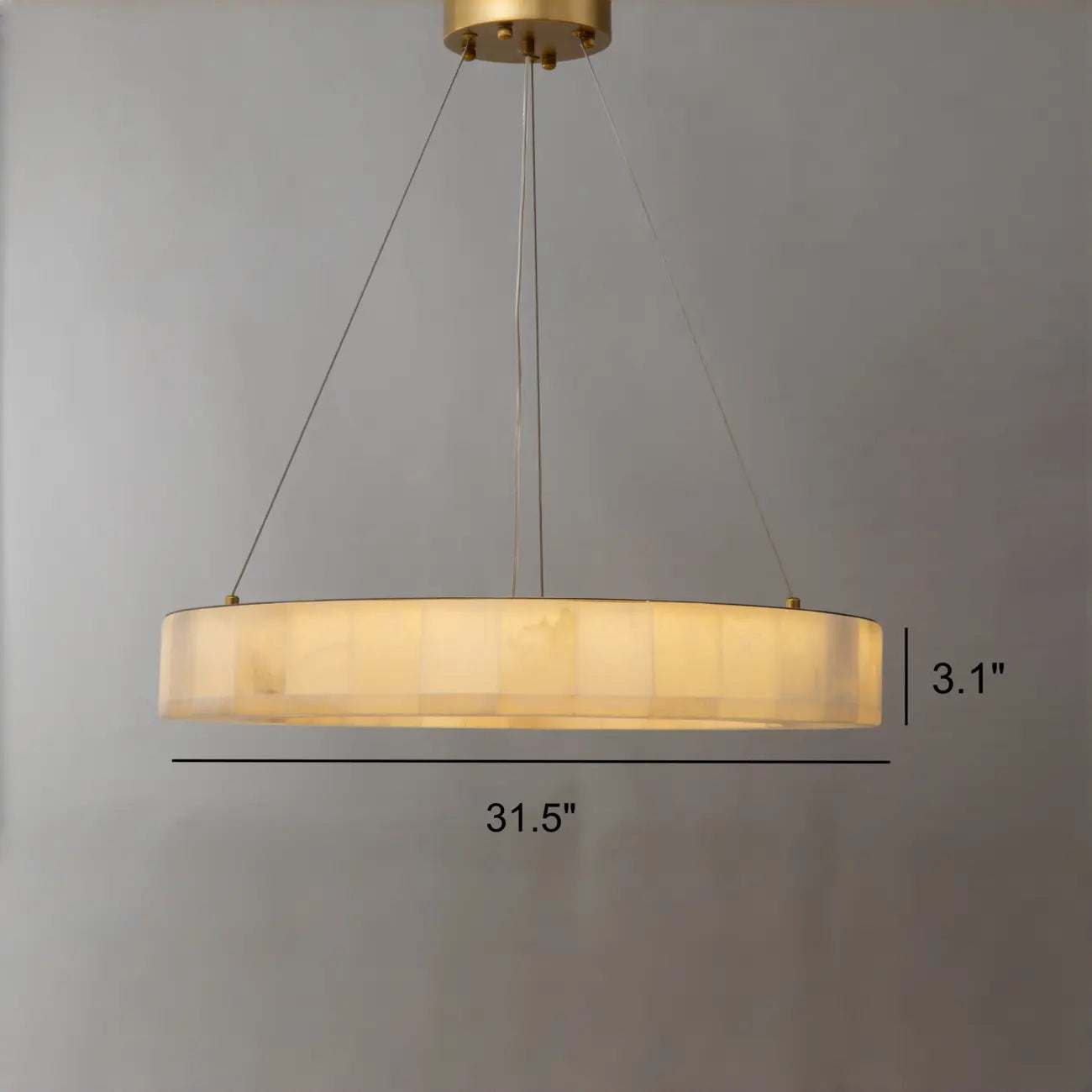 Lampadario ad anello in onice Mid-century Modern